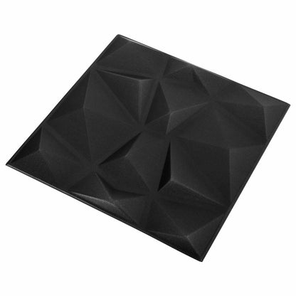 Pannelli da parete 48 pcs Nero Diamante 50 x 50 cm Schiuma XPS | homemem39