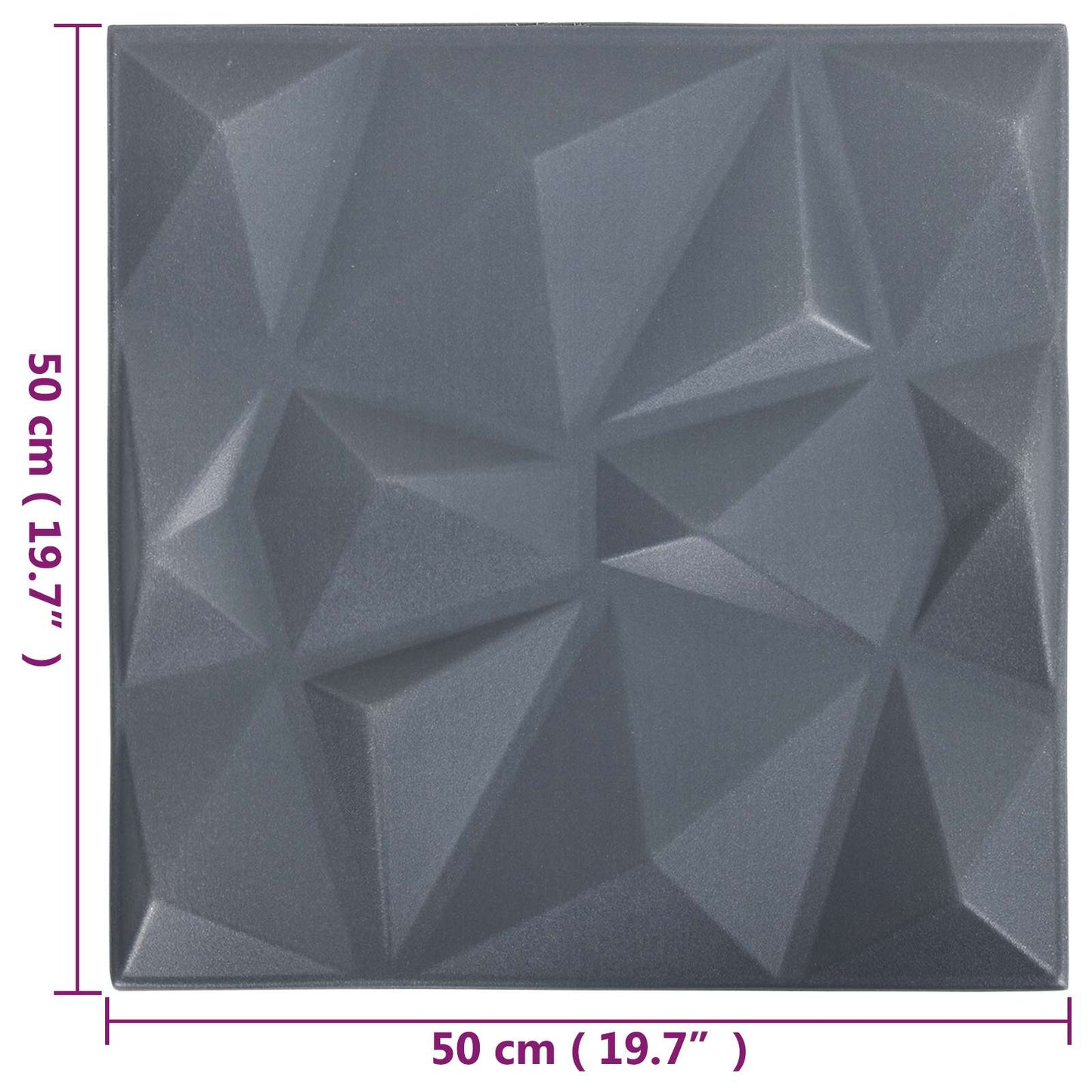 Pannelli da parete 12 pcs Grigio Diamante 50 x 50 cm | homemem39