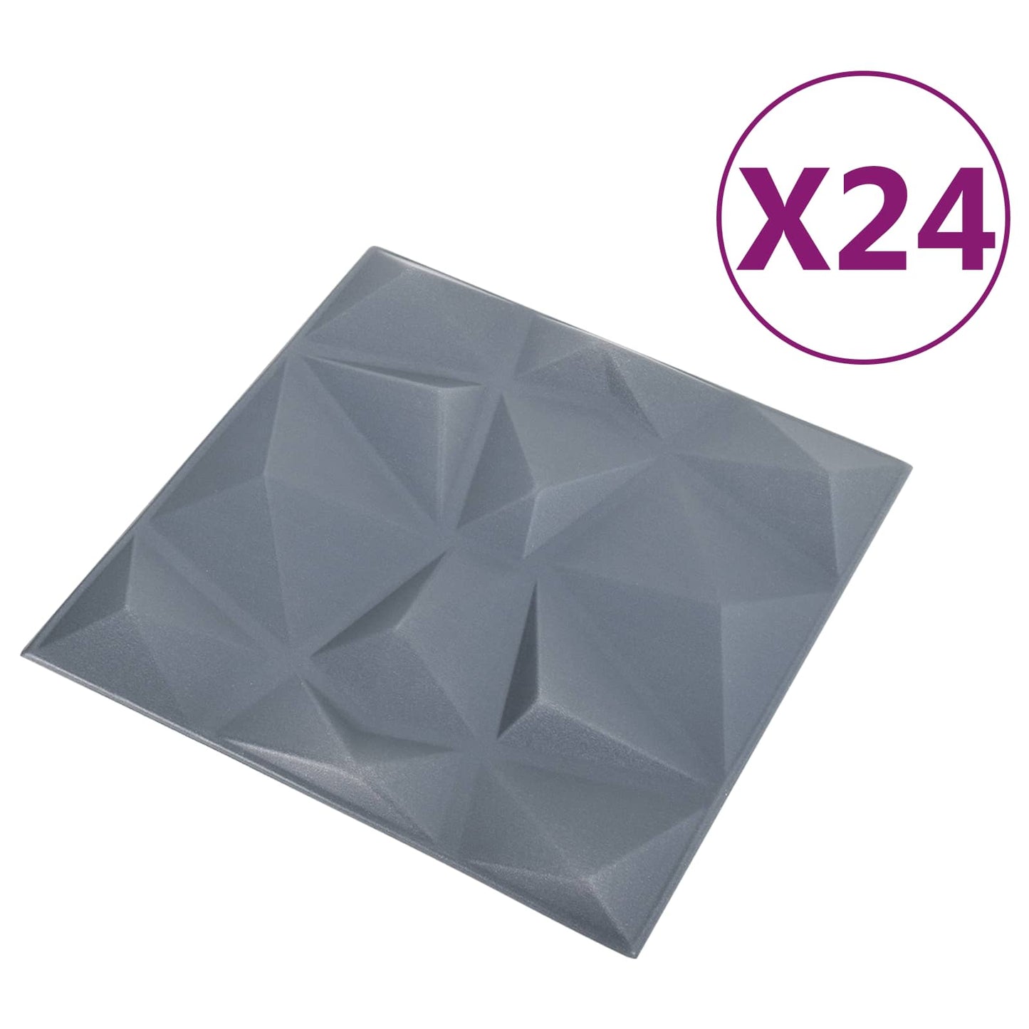 Pannelli da parete 24 pcs Grigio Diamante 50 x 50 cm | homemem39