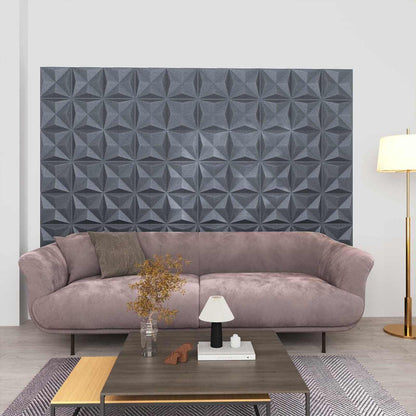 Pannelli da parete 12 pcs Origami Grigio 50 x 50 cm Schiuma XPS | homemem39