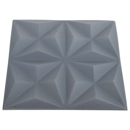 Pannelli da parete 24 pcs Origami Grigio 50 x 50 cm Schiuma XPS | homemem39