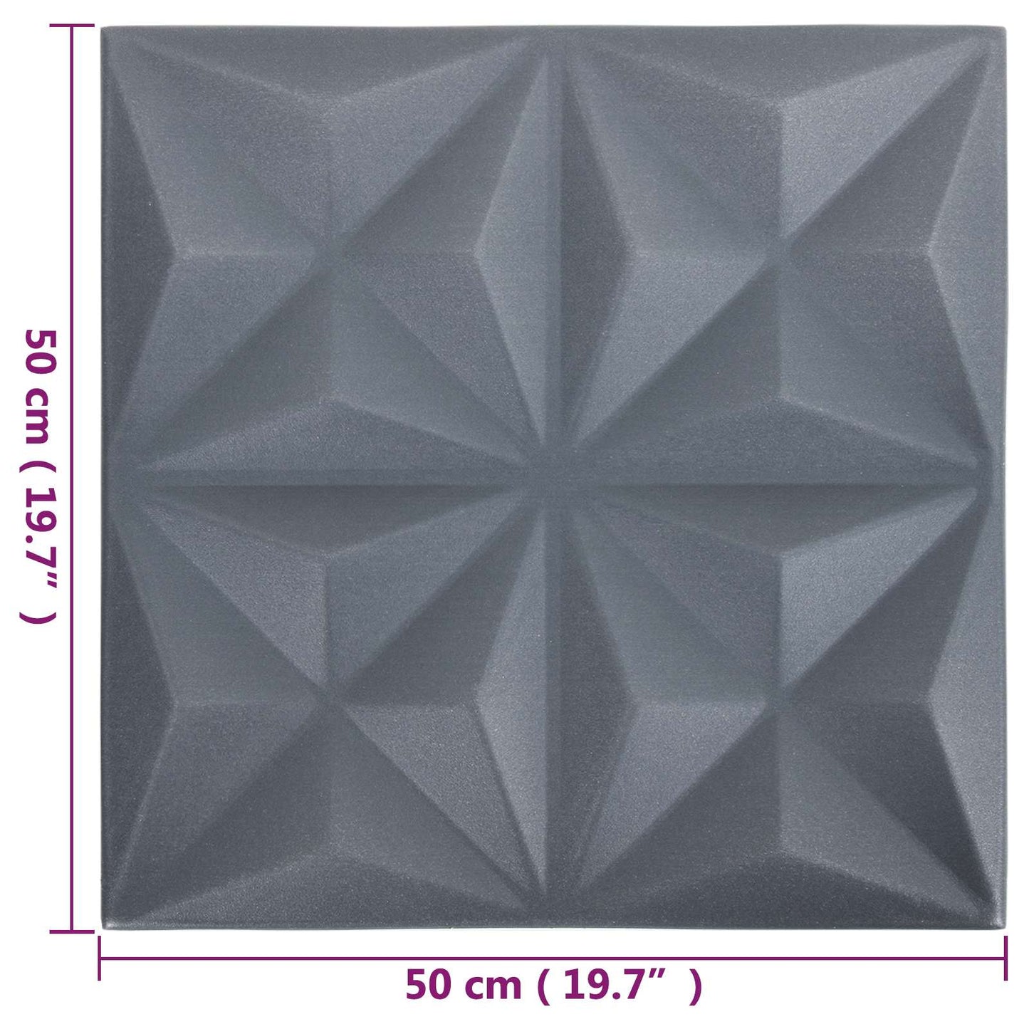 Pannelli da parete 24 pcs Origami Grigio 50 x 50 cm Schiuma XPS | homemem39