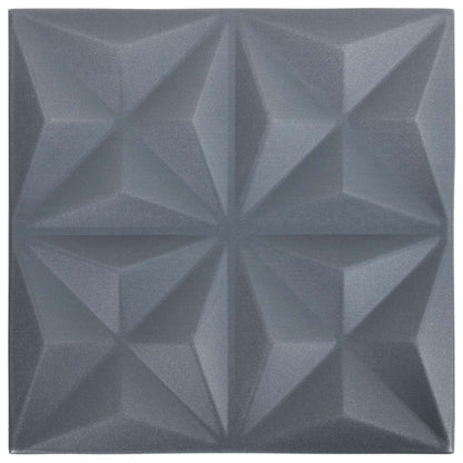 Pannelli da parete 24 pcs Origami Grigio 50 x 50 cm Schiuma XPS | homemem39