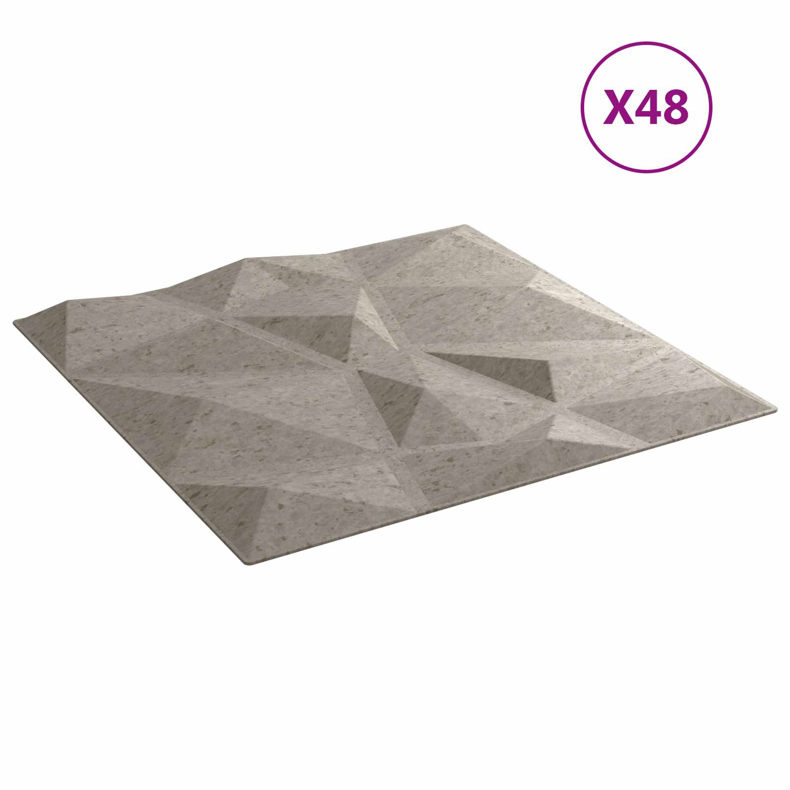 Pannelli da parete 48 pcs Grigio Cemento 50 x 50 cm Schiuma XPS | homemem39