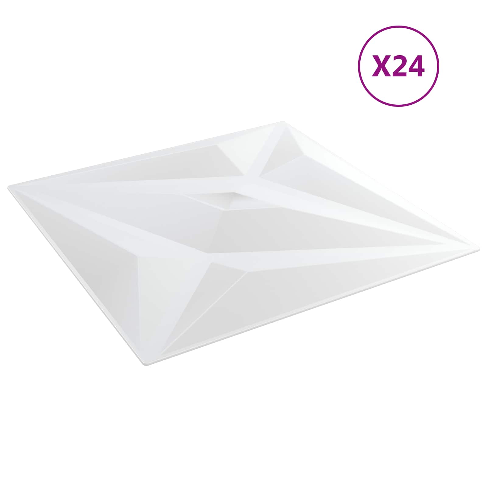 Pannelli da parete 24 pcs Stella Bianca 50 x 50 cm Schiuma XPS | homemem39