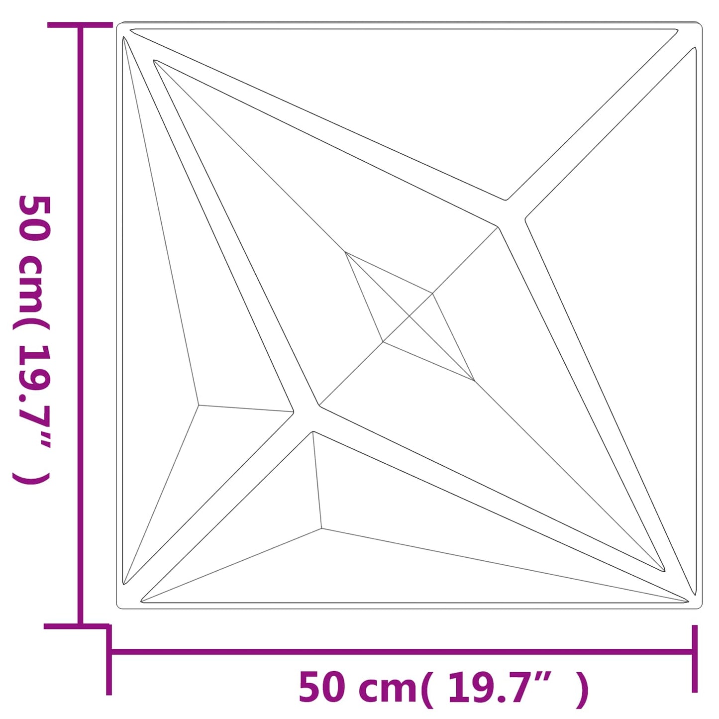 Pannelli da parete 24 pcs Stella Nera 50 x 50 cm Schiuma XPS | homemem39
