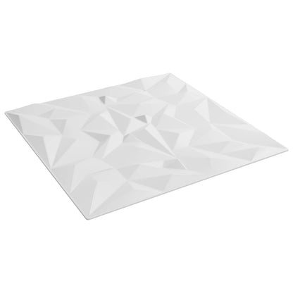 Pannelli da parete 12 pcs Bianco 50 x 50 cm Schiuma XPS | homemem39