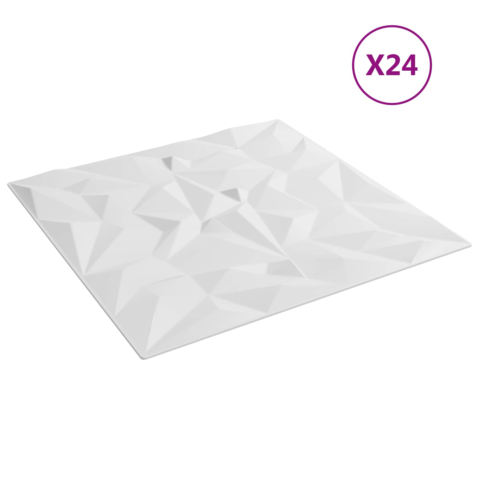 Pannelli da parete 24 pcs Bianco 50 x 50 cm Schiuma XPS | homemem39