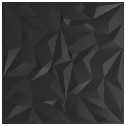 Pannelli da parete 48 pcs Nero 50 x 50 cm Schiuma XPS | homemem39