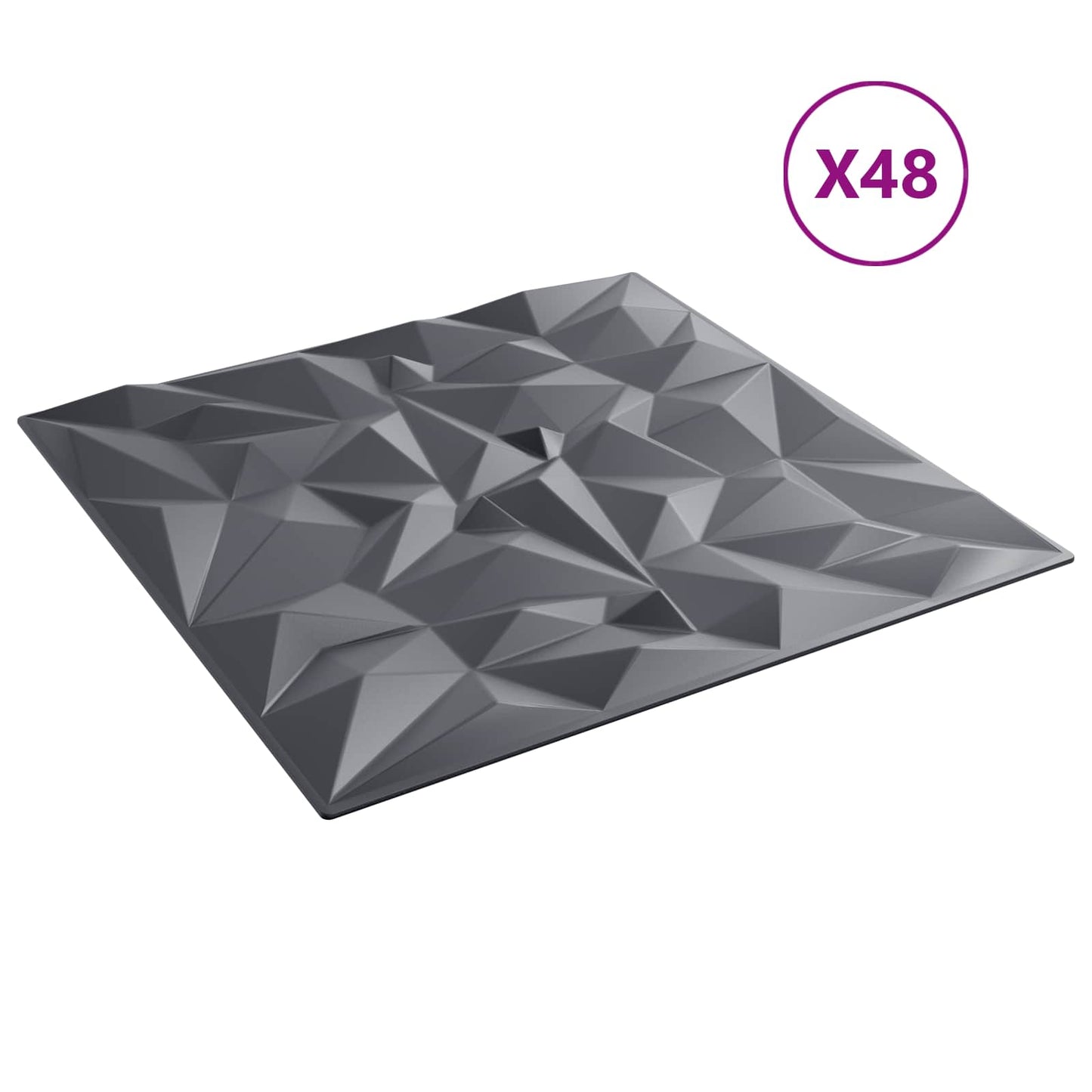 Pannelli da parete 48 pcs Grigio ametista 50 x 50 cm | homemem39