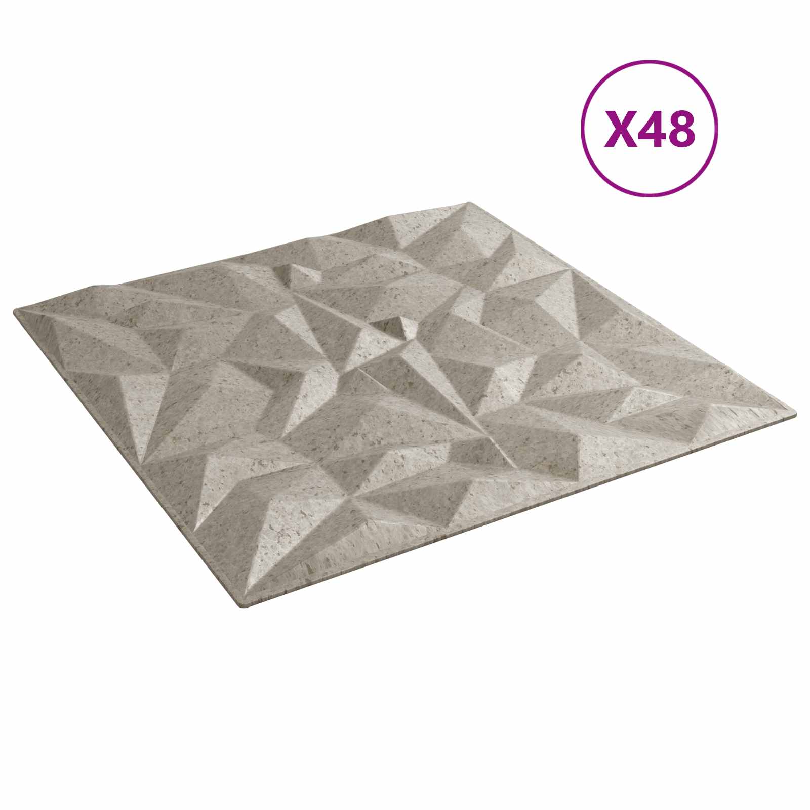 Pannelli da parete 48 pcs Beton ametista 50 x 50 cm Schiuma XPS | homemem39