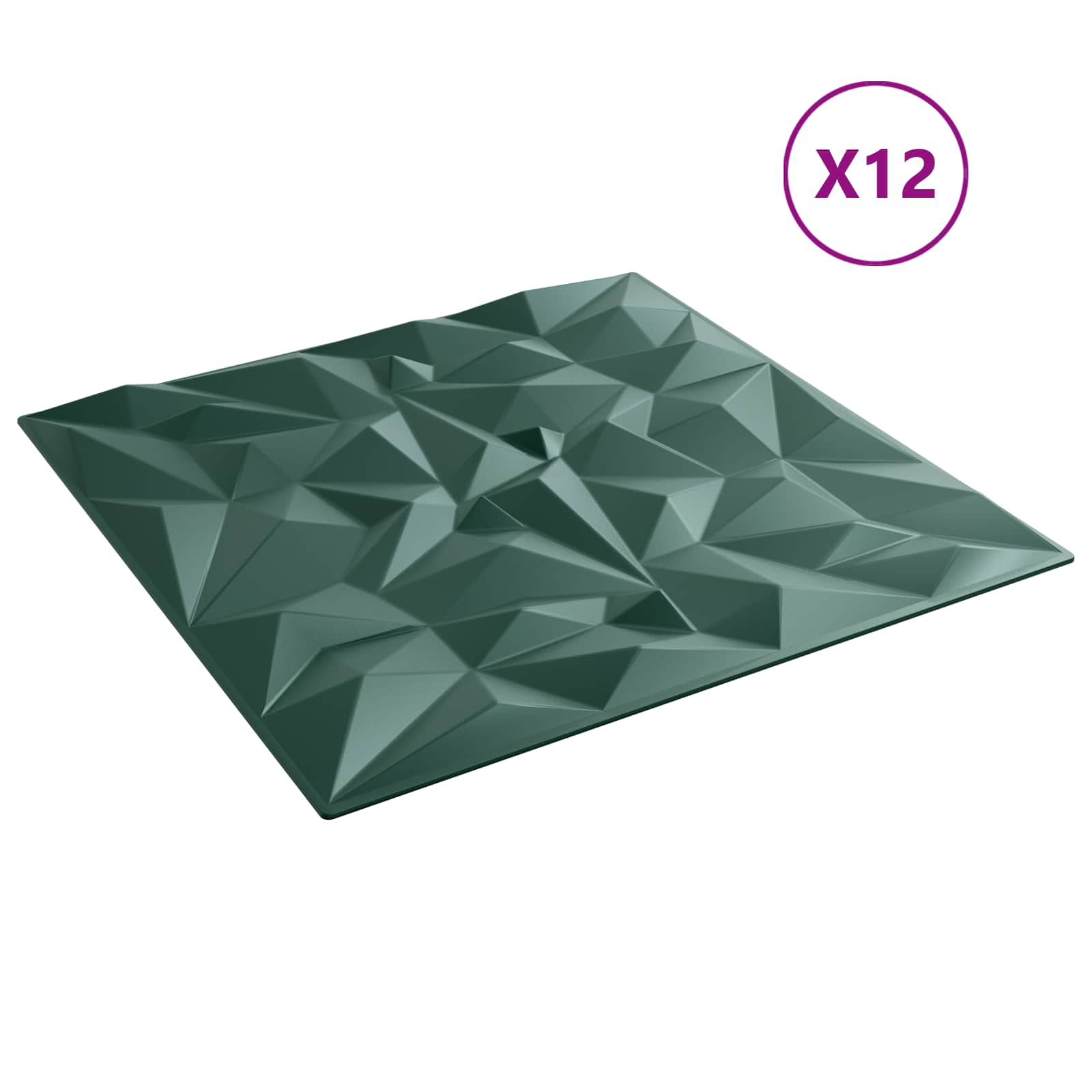 Pannelli da parete 12 pcs Verde ametista 50 x 50 cm Schiuma XPS | homemem39