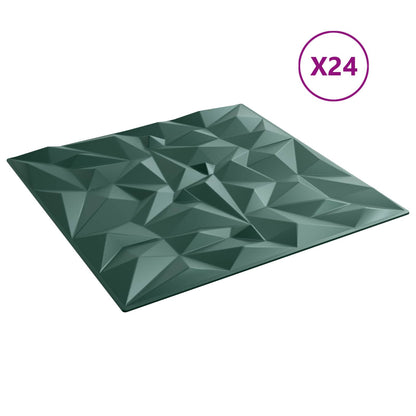 Pannelli da parete 24 pcs Verde ametista 50 x 50 cm Schiuma XPS | homemem39