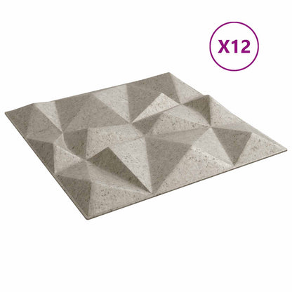 Pannelli da parete 12 pcs Beton Diamante 50 x 50 cm Schiuma XPS | homemem39