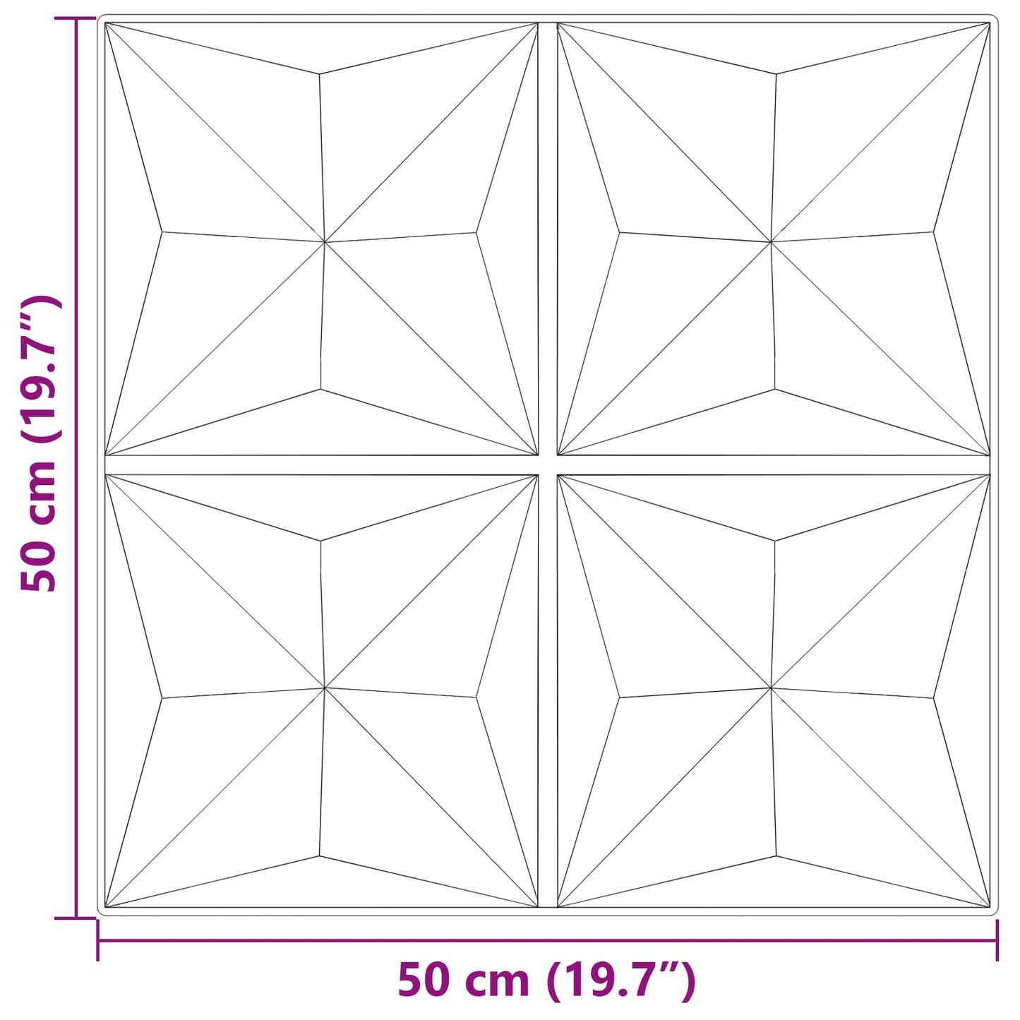 Pannelli da parete 12 pcs Beton Origami 50 x 50 cm Schiuma XPS | homemem39