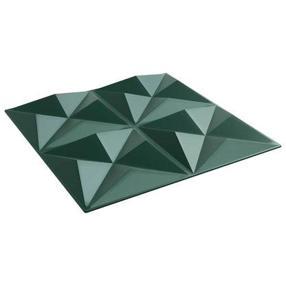 Pannelli da parete 12 pcs Verde Origami 50 x 50 cm Schiuma XPS | homemem39