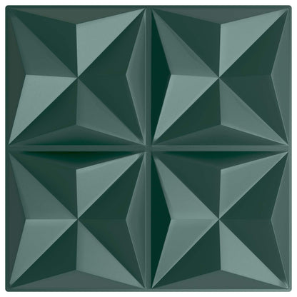 Pannelli da parete 12 pcs Verde Origami 50 x 50 cm Schiuma XPS | homemem39