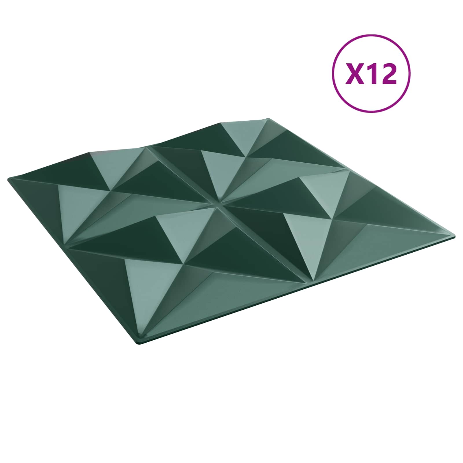 Pannelli da parete 12 pcs Verde Origami 50 x 50 cm Schiuma XPS | homemem39