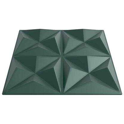 Pannelli da parete 24 pcs Verde Origami 50 x 50 cm Schiuma XPS | homemem39