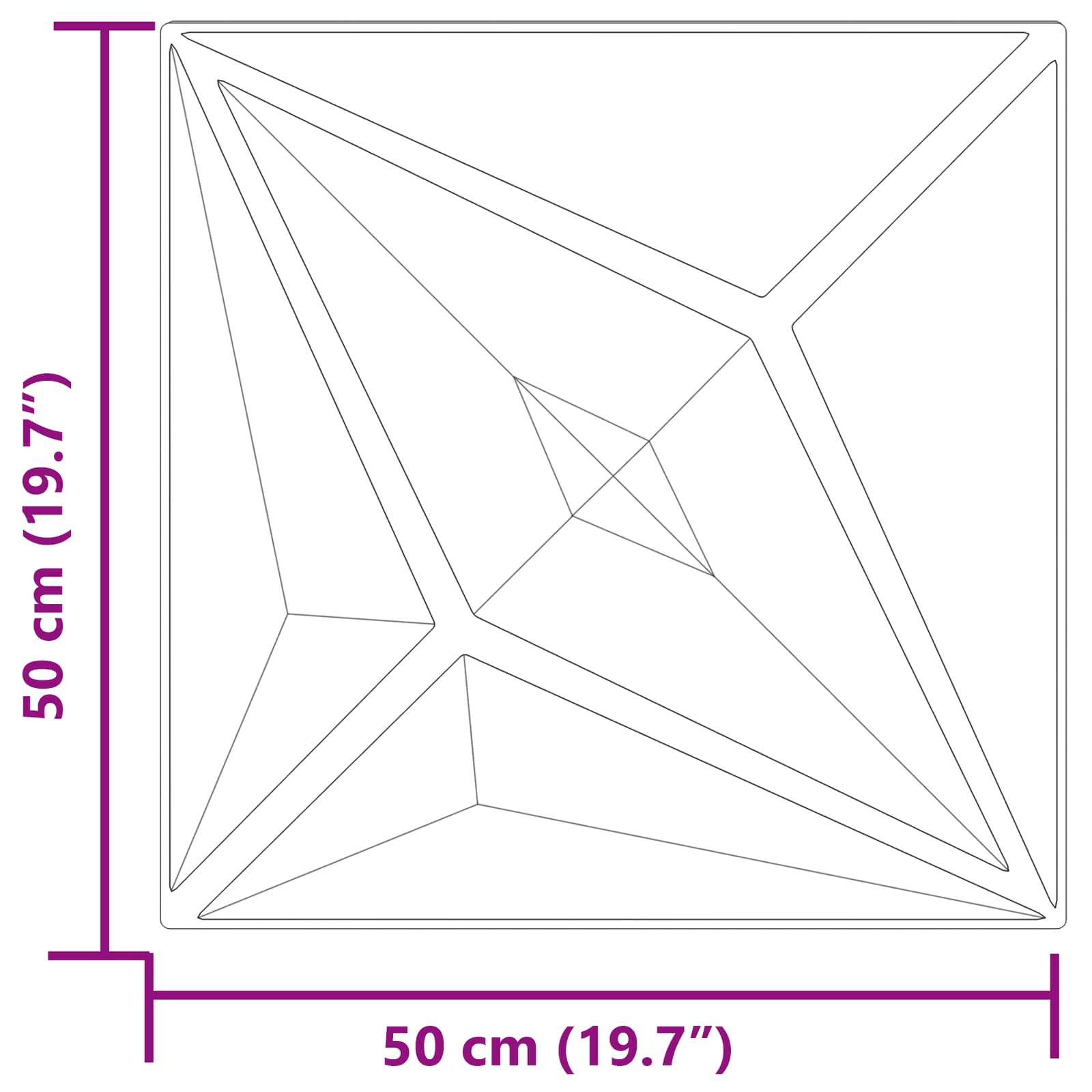 Pannelli da parete 48 pcs Grigio Stella 50 x 50 cm Schiuma XPS | homemem39