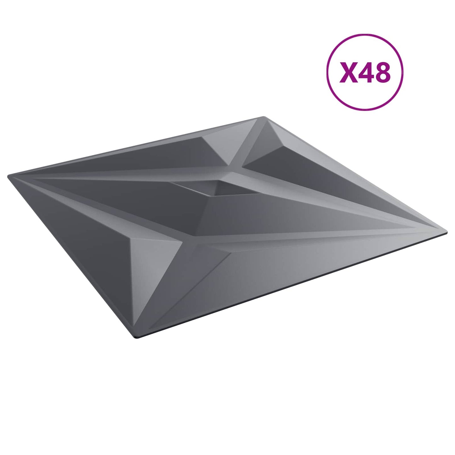 Pannelli da parete 48 pcs Grigio Stella 50 x 50 cm Schiuma XPS