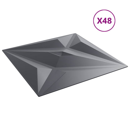 Pannelli da parete 48 pcs Grigio Stella 50 x 50 cm Schiuma XPS