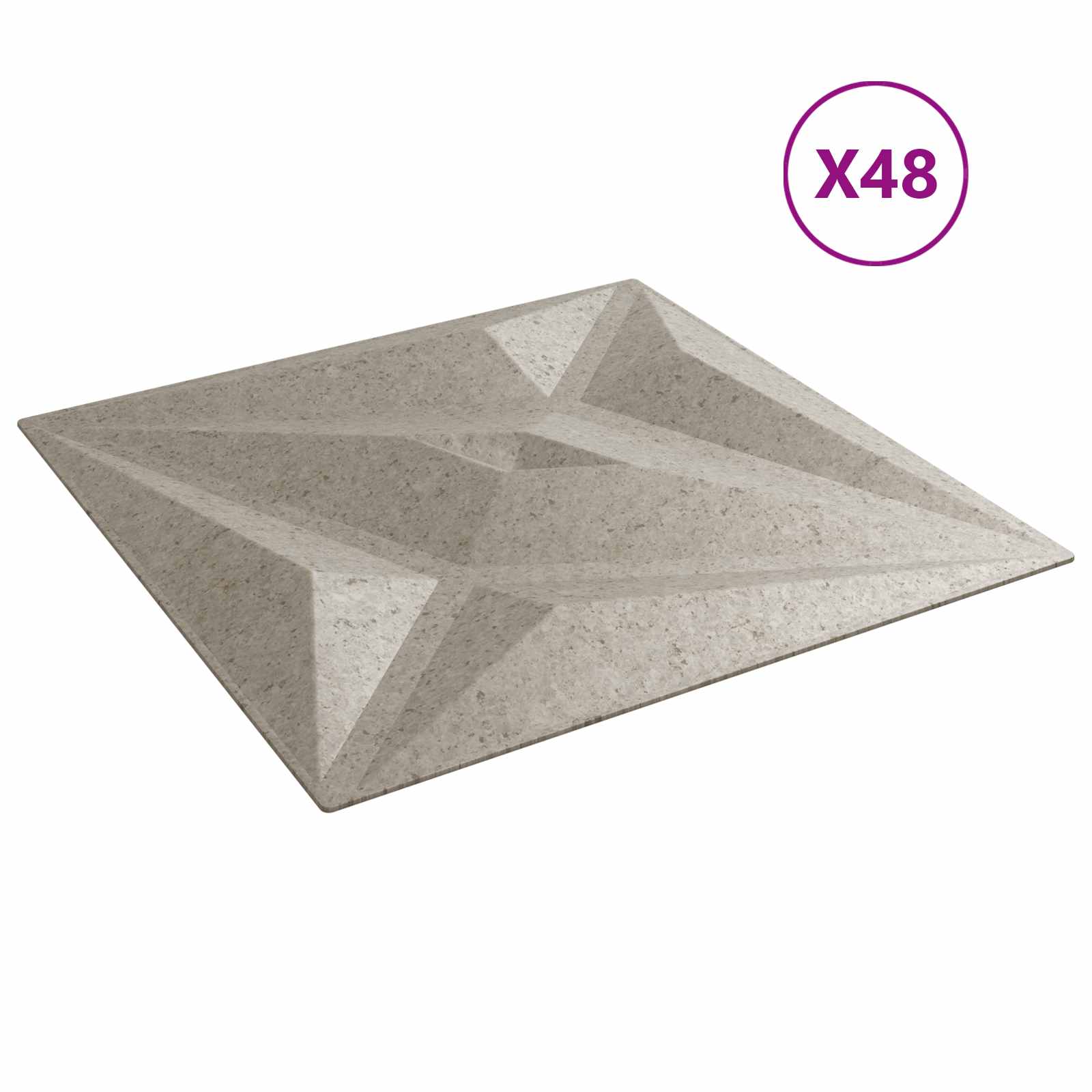 Pannelli da parete 48 pcs Beton Stella 50 x 50 cm Schiuma XPS | homemem39