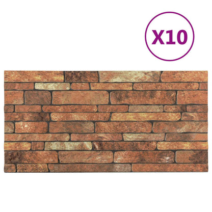 Pannelli da parete 10 pcs Marrone e bianco 100 x 50 cm | homemem39