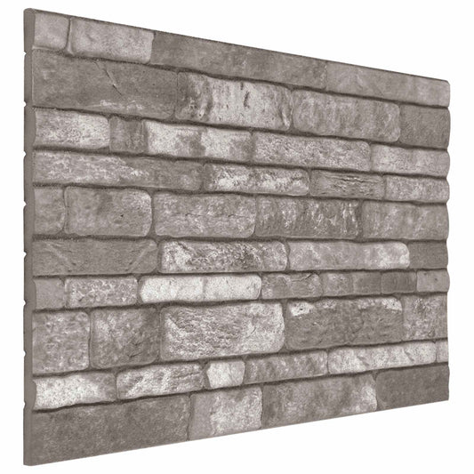 Pannelli da parete 10 pcs Grigio Scuro 100 x 50 cm Schiuma EPS | homemem39