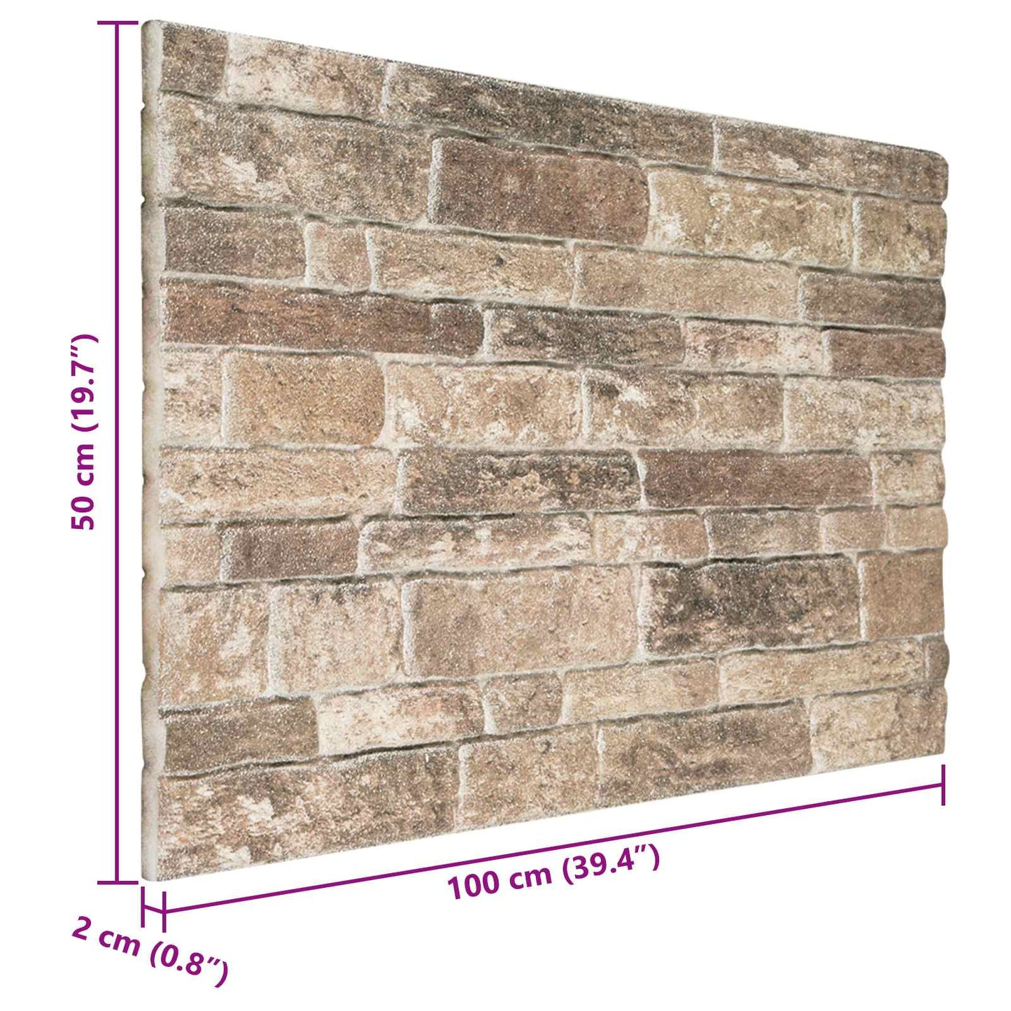 Pannelli da parete 10 pcs Multicolore 100 x 50 cm Schiuma EPS