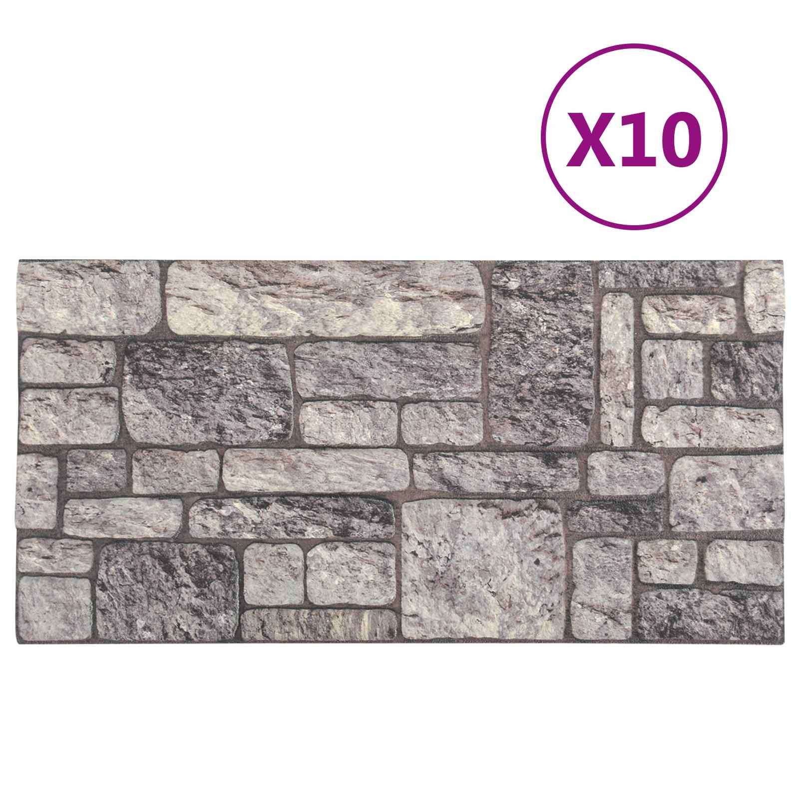 Pannelli da parete 10 pcs Grigio e Bianco 100 x 50 cm | homemem39