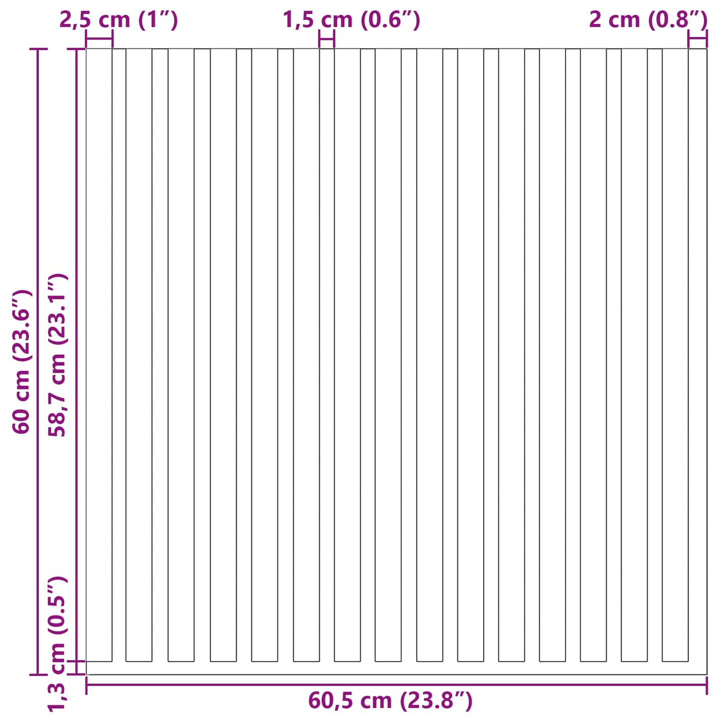Pannelli da parete 2 pcs Antracite 60,5 x 60 cm | homemem39