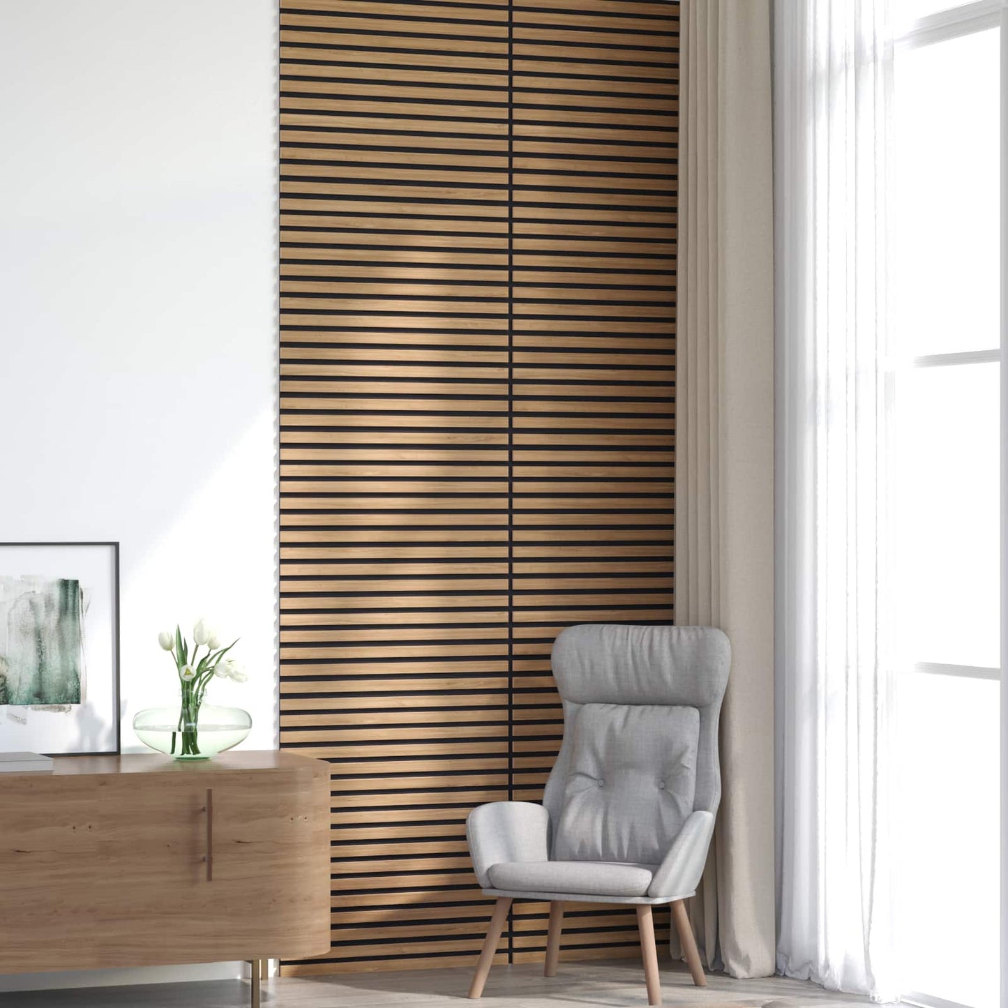 Pannelli da parete 8 pcs Naturale 60,5 x 60 cm | homemem39