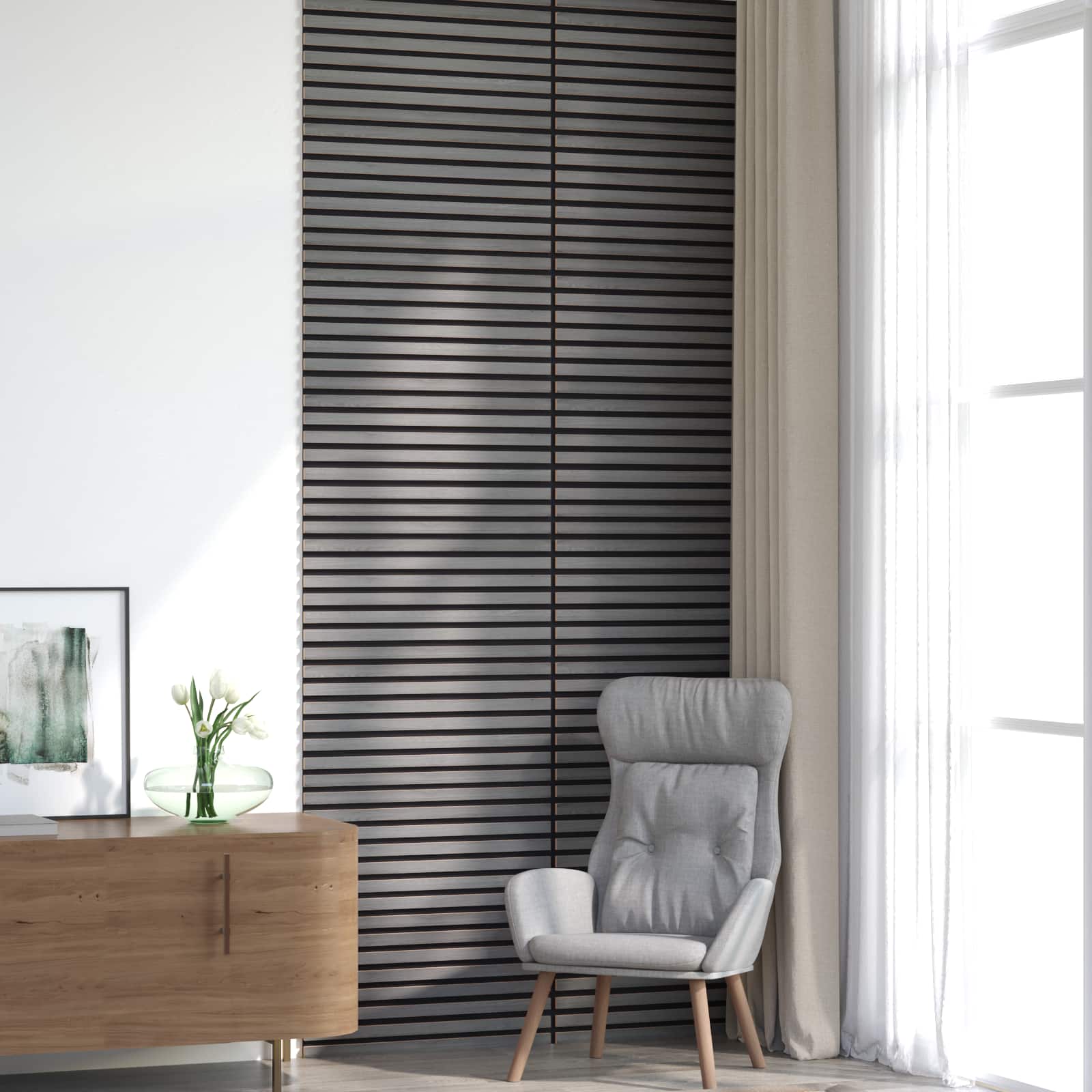 Pannelli da parete 8 pcs Grigio 60,5 x 60 cm | homemem39