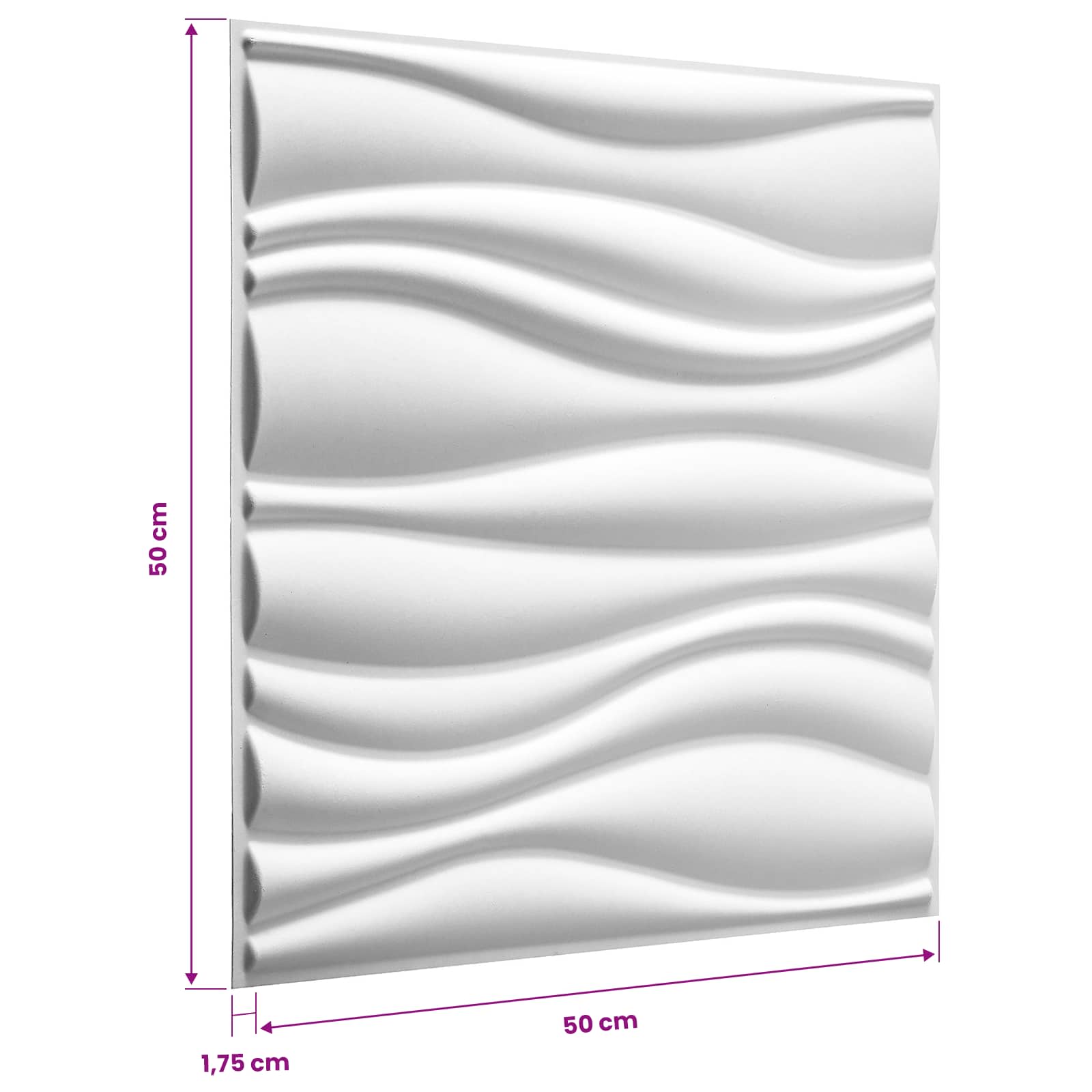 Pannelli da parete 12 pcs Bianco 50 x 50 cm | homemem39