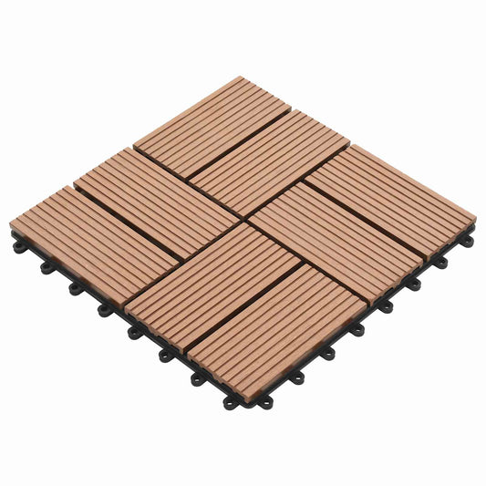 Piastrella per Decking 11 pz Marrone 30 x 30 cm WPC