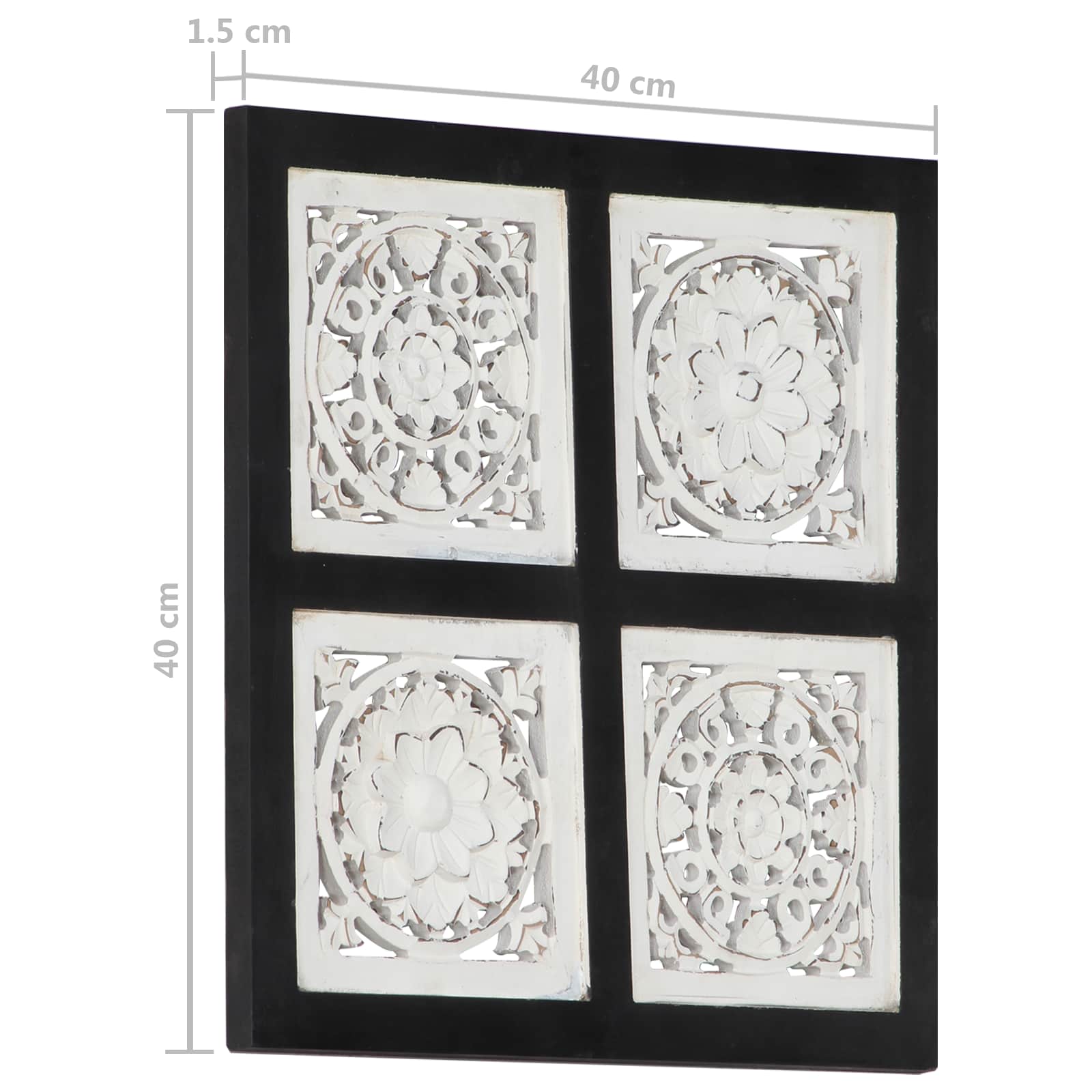 Decorazione artistica Nero e Bianco 40 x 40 x 1,5 cm | homemem39