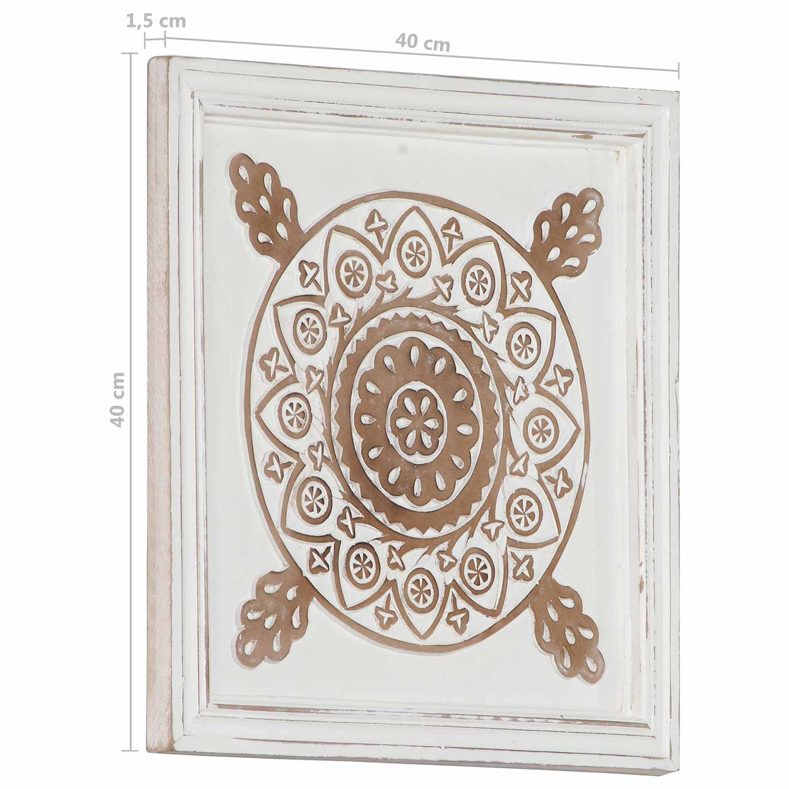 Decorazione artistica 2 pcs Marrone e bianco 40 x 40 x 1,5 cm | homemem39