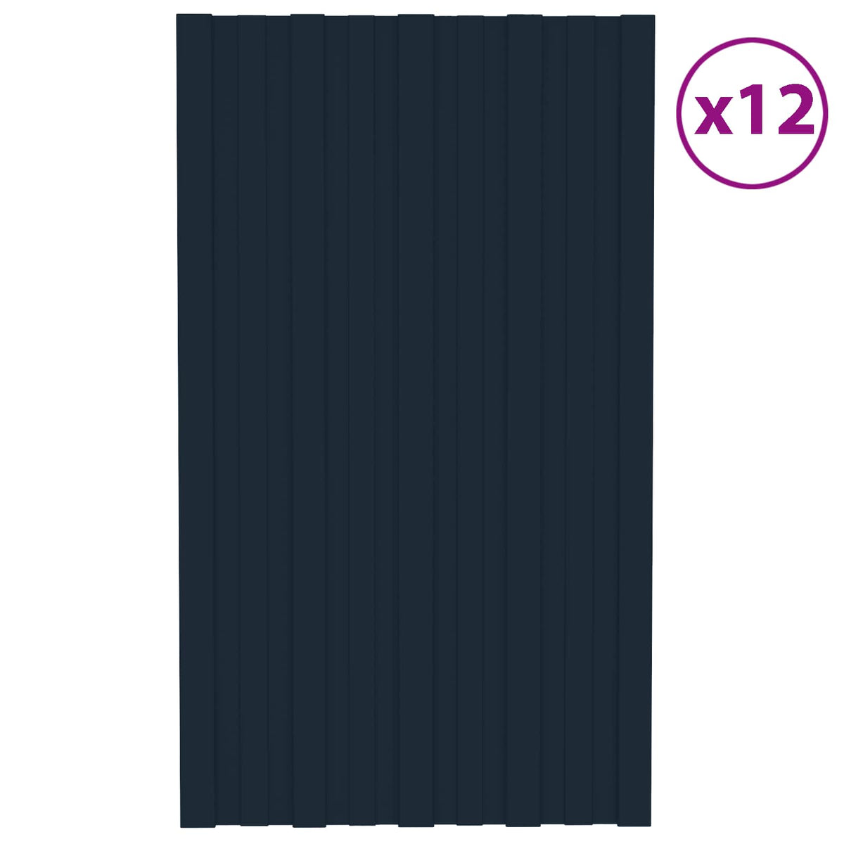 Pannello per tetto 12 pz Antracite 80 x 45 cm Acciaio zincato