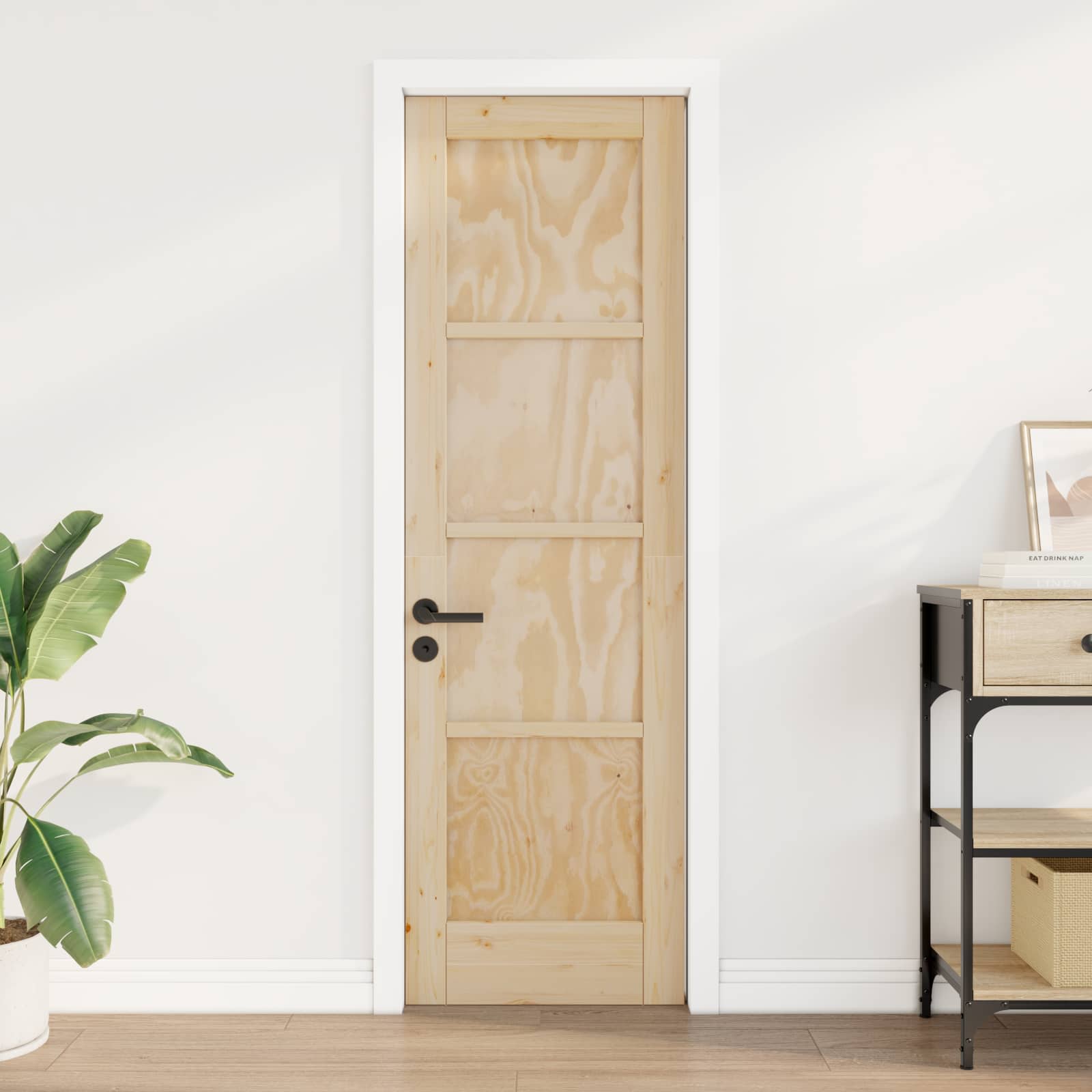 Porta Interna Naturale 61 x 198,5 cm Legno compensato | homemem39