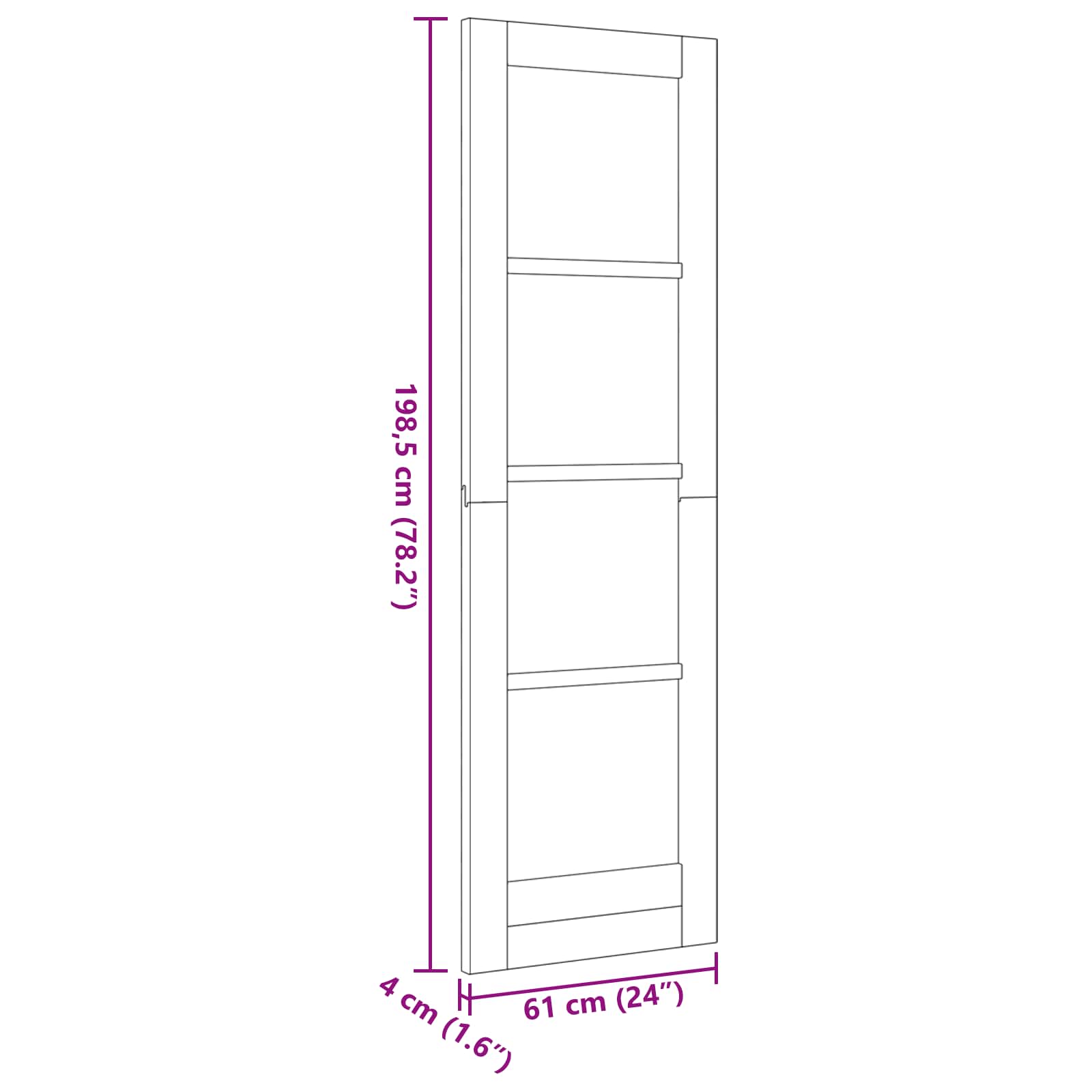 Porta Interna Naturale 61 x 198,5 cm Legno compensato | homemem39