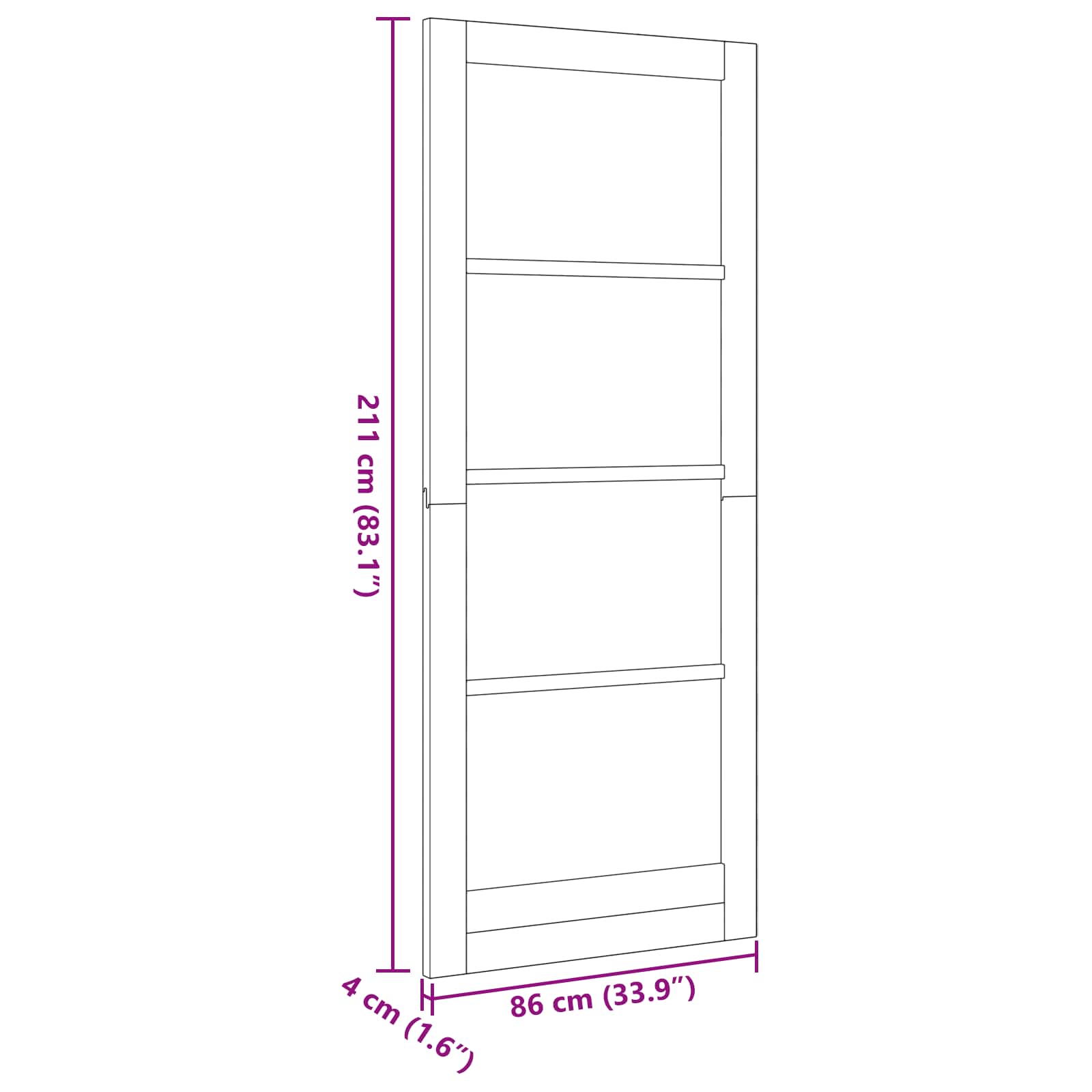 Porta Interna Naturale 86 x 211 cm Legno compensato | homemem39