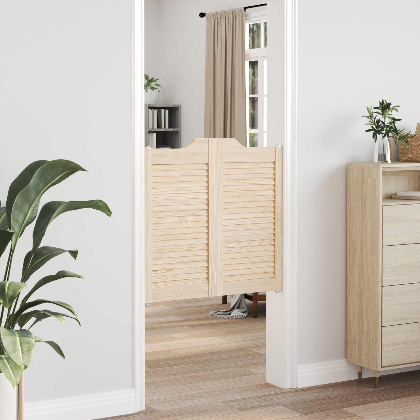 Porte Swing 2 pcs Naturale Legno Massello di Pino