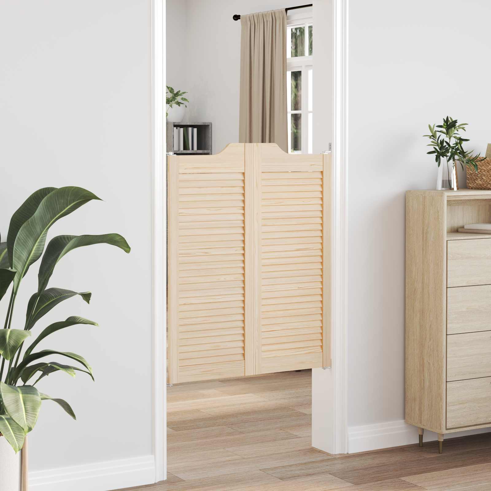 Porte Swing 2 pcs Naturale Legno Massello di Pino | homemem39