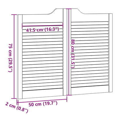 Porte Swing Naturale 80 x 50 cm Legno Massello di Pino | homemem39