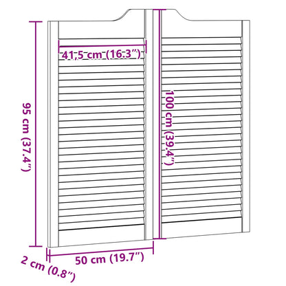 Porte Swing Naturale 100 x 50 cm Legno Massello di Pino | homemem39