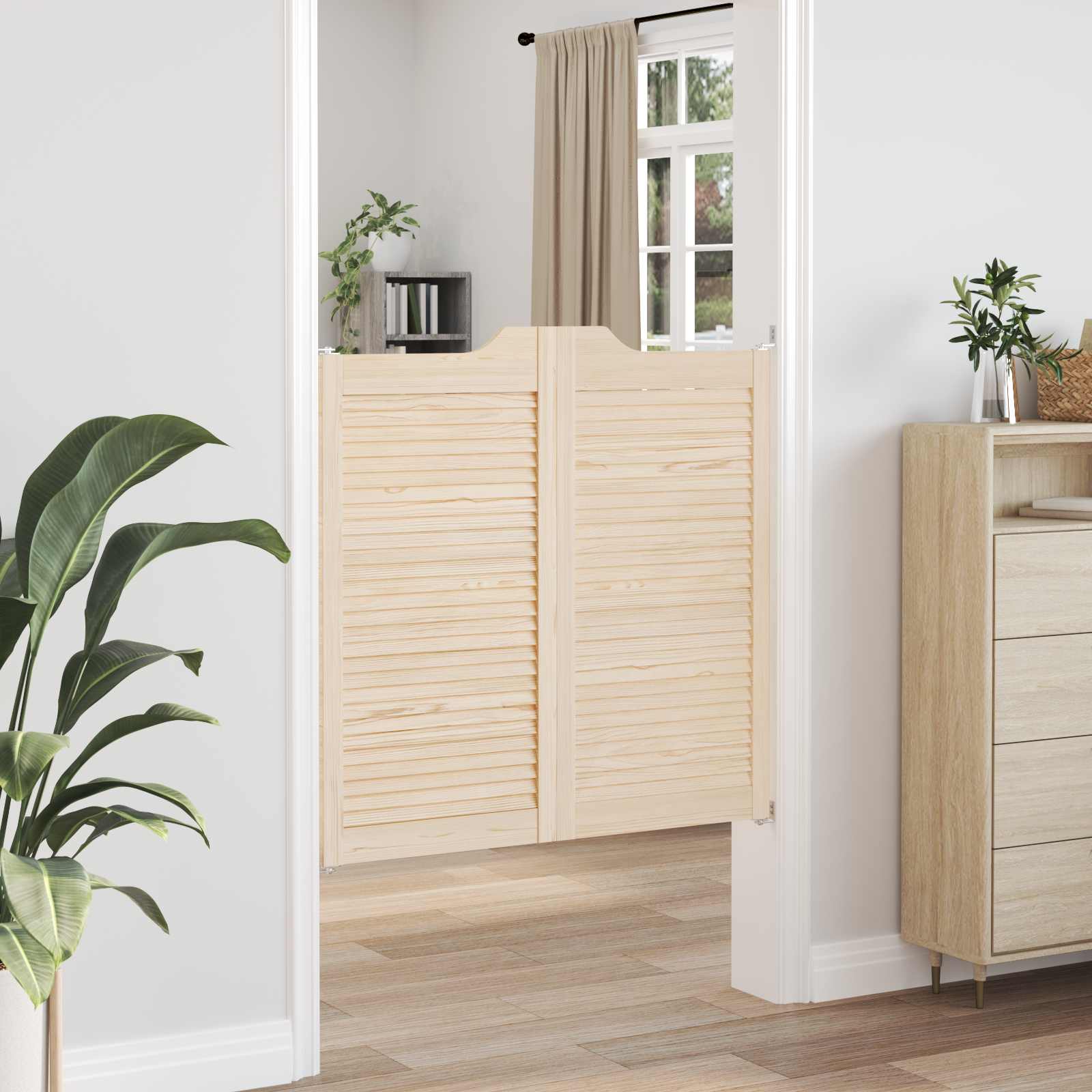 Porte Swing 2 pcs Naturale Legno Massello di Pino | homemem39
