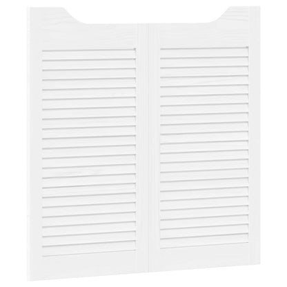 Porte Swing 2 pcs Bianco Legno Massello di Pino | homemem39