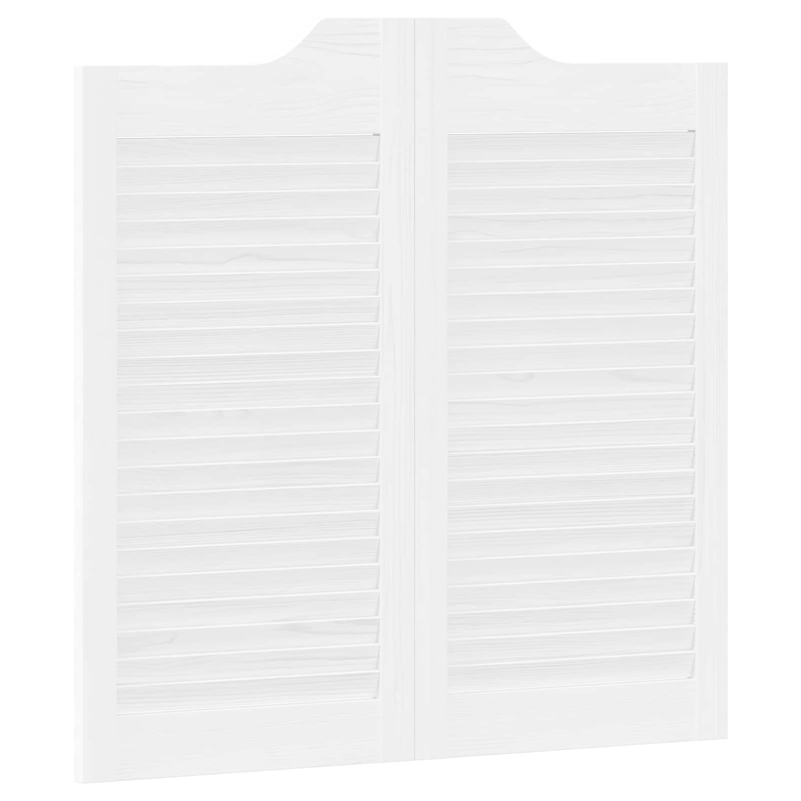 Porte Swing 2 pcs Bianco Legno Massello di Pino | homemem39