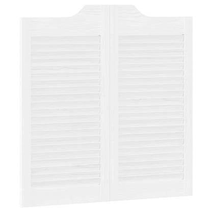 Porte Swing 2 pcs Bianco Legno Massello di Pino | homemem39